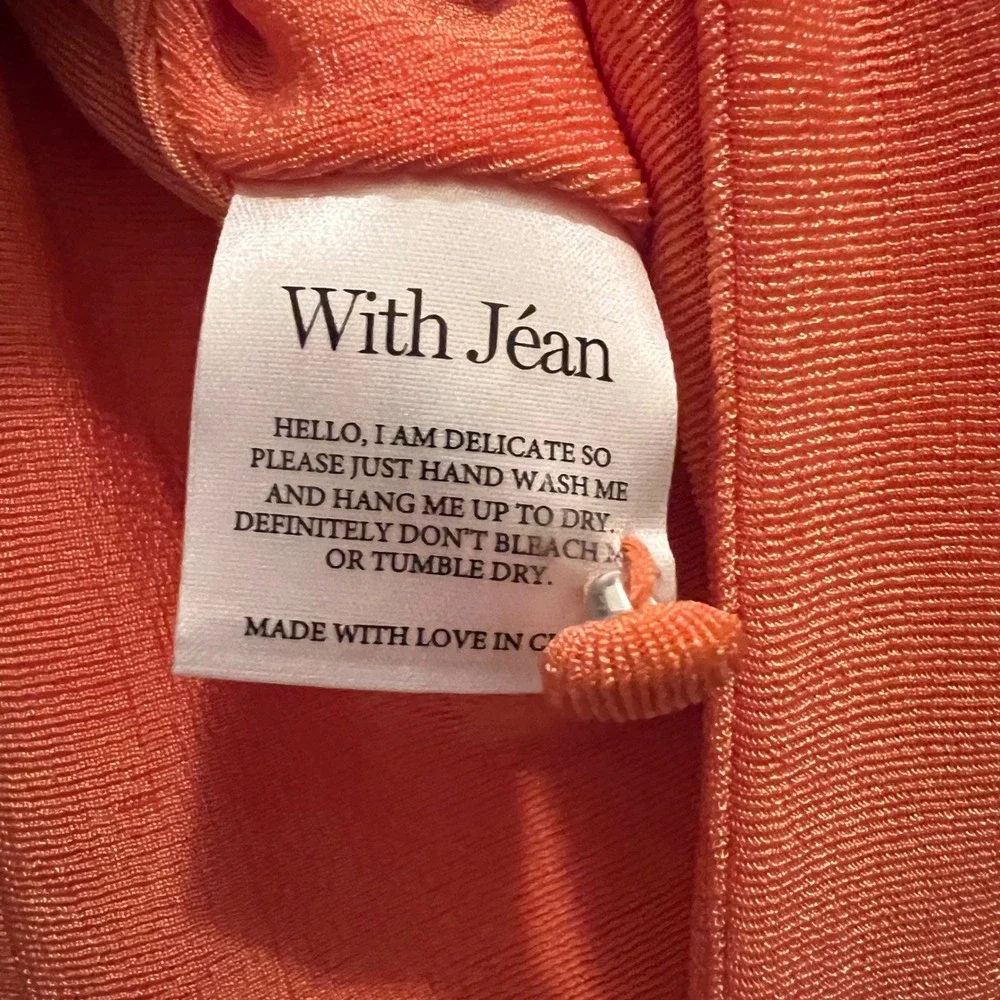 With Jean Cropped Carrie Cardigan XL Orange Melon Blogger Fave Trendy Balletcore